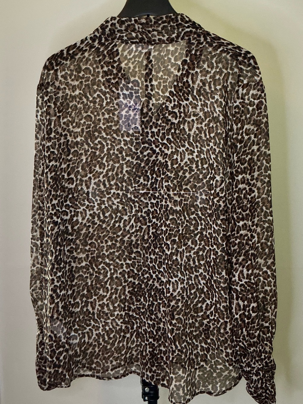Primark Brown Leopard Tie-Neck Blouse - Picture 3 of 5